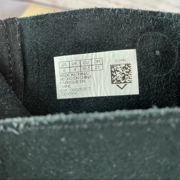 TOMS Mila Black Suede Heeled Bootie Sz6 - Picture 7 of 12